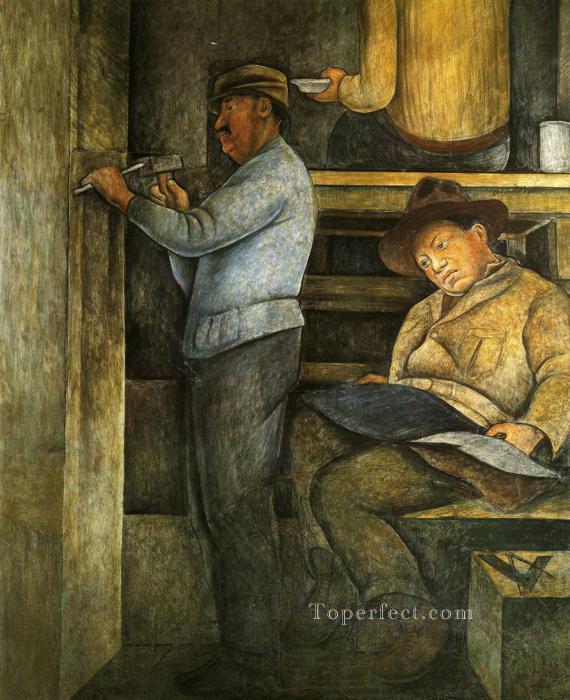 the painter the sculptor and the architect 1928 Diego Rivera Oil Paintings